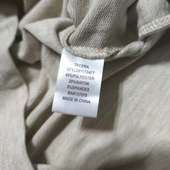 TACERA French Terry Sleeveless Beige Summer Romper, Tie Neck Front, Pockets, M, - Picture 14 of 15